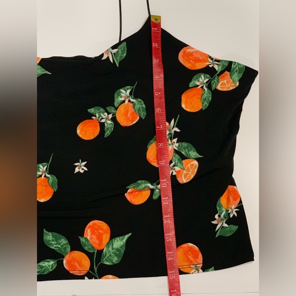 LEITH Black Camisole Tank With Fun Summer Orange Print Size 3X - Picture 9 of 10